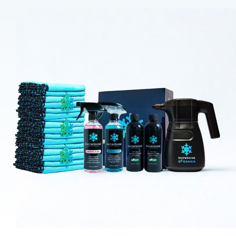 SnowShine Supreme Set, a complete waterless car wash and detailing kit