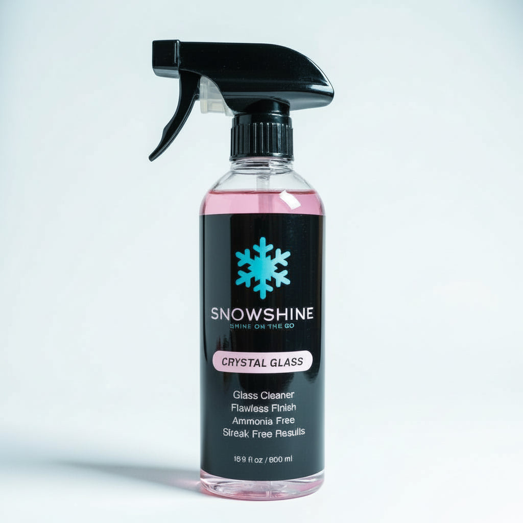 Bottle of SnowShine Crystal streak-free car glass cleaner